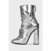 Lillian Silver Heeled Ankle Boots