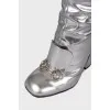 Lillian Silver Heeled Ankle Boots