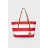 Bag in red and white stripes