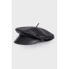 Black eco-leather cap