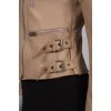 Leather jacket with side straps