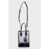Transparent PVC bag with wide tag strap