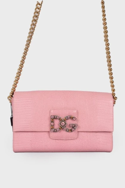 Pink Millennials bag with gold chain