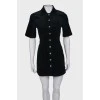 Velor dress with buttons
