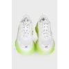 White chunky sole sneakers with tag