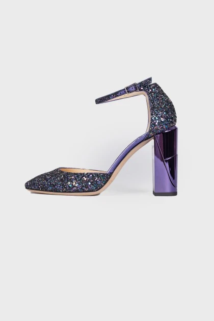 Purple glitter sandals