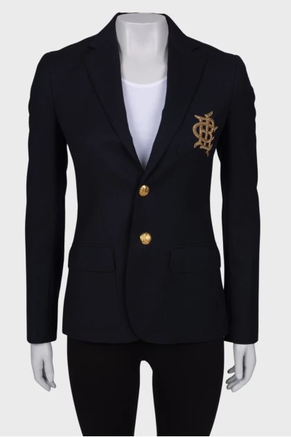 Jacket with golden embroidery on the pocket