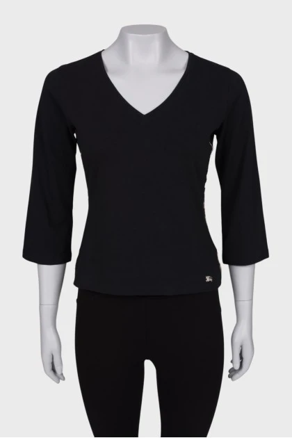 Black sweater with cropped sleeves