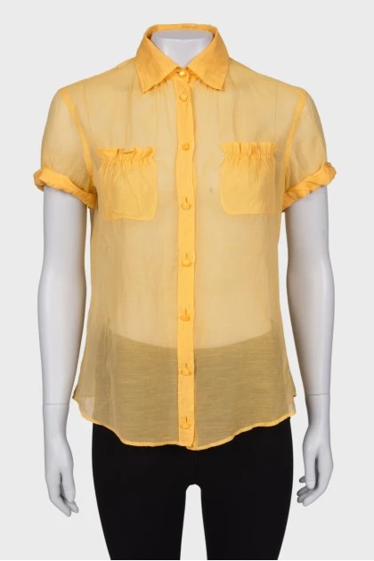 Short sleeve translucent shirt