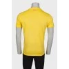 Men's yellow T-shirt with slogan print
