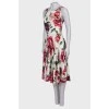 Viscose dress with flowers, with tag
