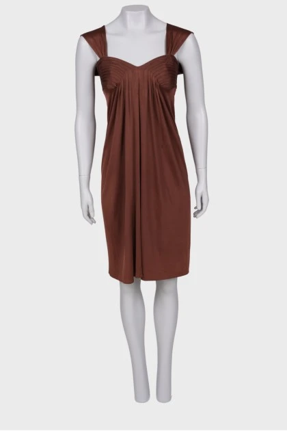 Sleeveless brown dress