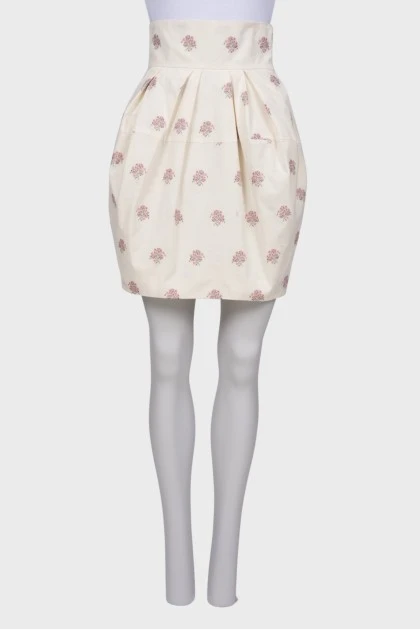 Dairy skirt with floral print