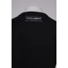 Black T-shirt with sequin logo and tag