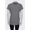 Gray T-shirt with sequin logo and tag