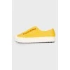 Yellow leather sneakers