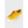 Yellow leather sneakers