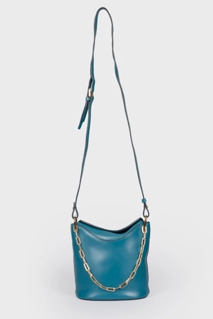 Turquoise bag with chain handle