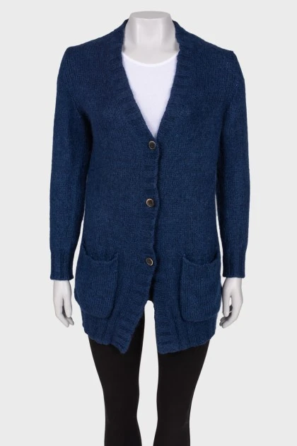 Blue cardigan with pockets