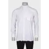 Men's white shirt with a detachable patch