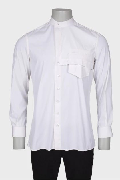 Men's white shirt with a detachable patch