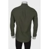 Men's green shirt with overlay fabric