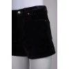 Velor shorts with sequins and tag