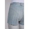 Light colored striped denim shorts with tag