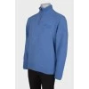 Men's wool blue turtleneck sweater