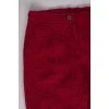 Children's red trousers with a textured pattern