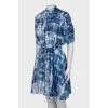 Silk dress with abstract print