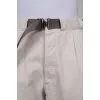 Men's light gray trousers with a belt