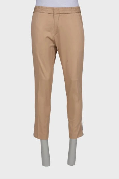Men's beige trousers with stripes