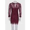 Lace burgundy dress