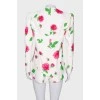 Three piece suit with rose print