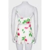 Three piece suit with rose print