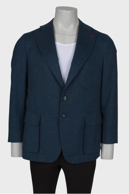 Men's turquoise wool jacket