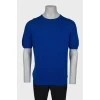 Men's blue crew-neck T-shirt