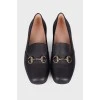 Black leather ballerina shoes