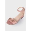 Pink leather sandals