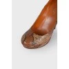 Brown snakeskin shoes