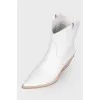 White leather Cossack boots