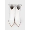 White leather Cossack boots