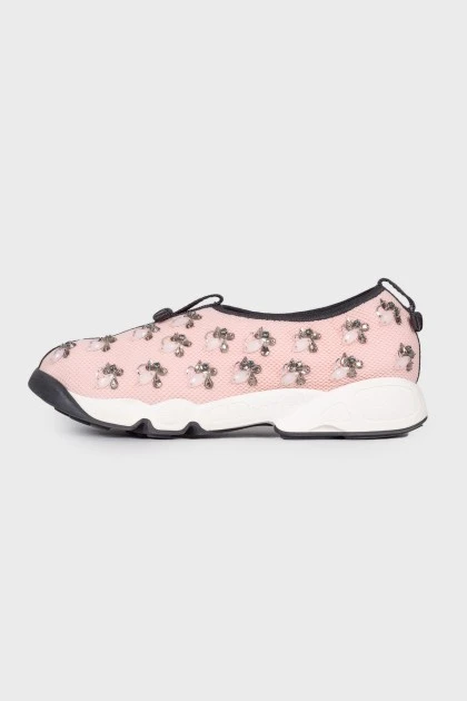 Textile embellished sneakers