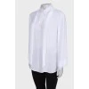 White blouse with openwork collar