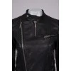 Leather jacket with zipper shirt
