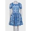 Blue dress with abstract print