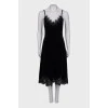 Velor dress with lace