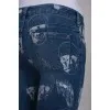 Skull jeans with distressed effect