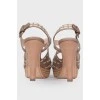 Leather sandals with jute